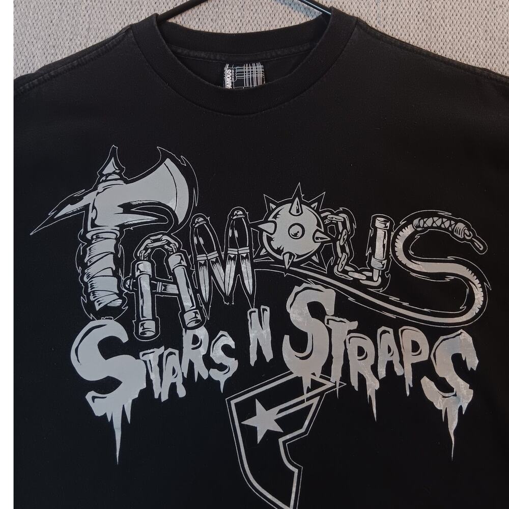 Famous Stars & Straps Tee L Black Bring The Pain Front Back - Picture 7 of 16